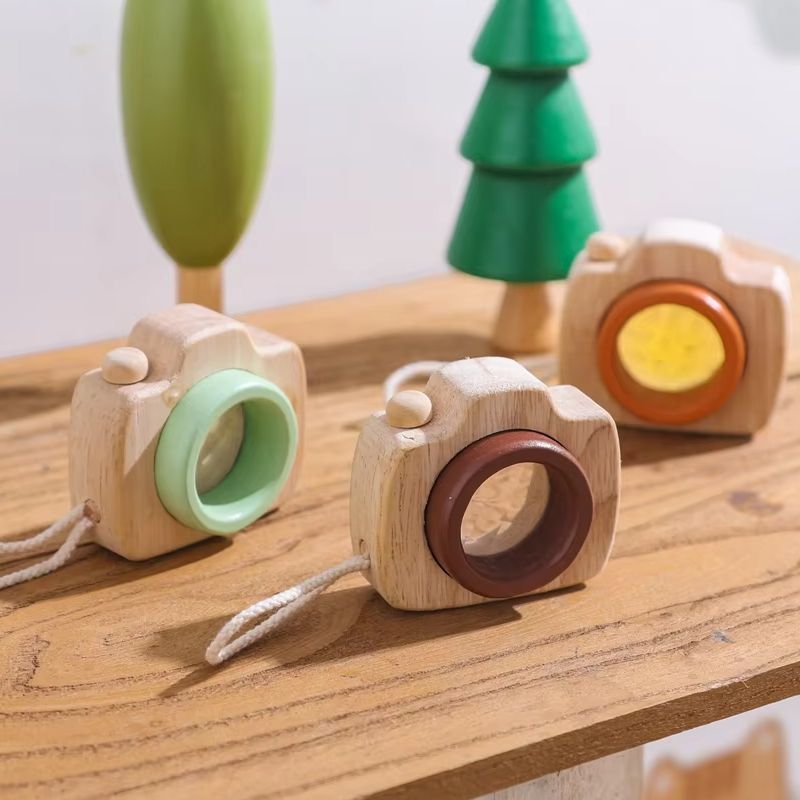 Science Toy - Wooden Magnifying Glass Mini Camera-Shaped Easy